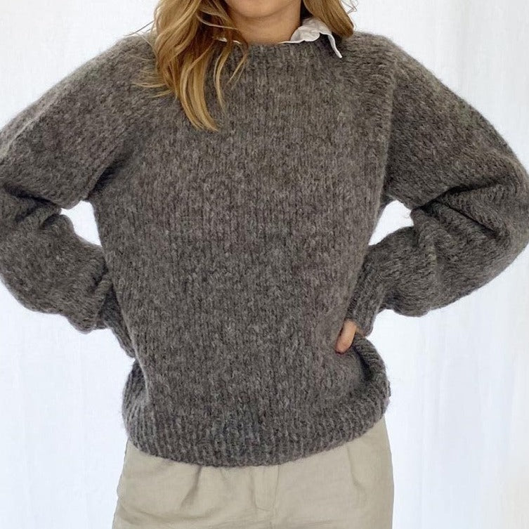 Coffee Beanies, Alpaca wool sweater, grey, Burundi