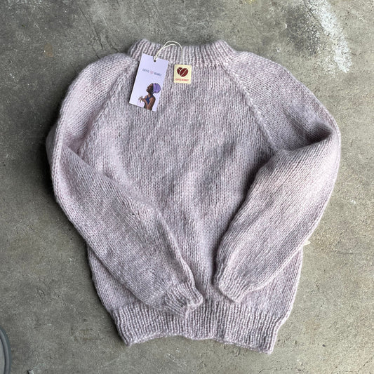 Coffee Beanies, Alpaca wool sweater, pale pink, Burundi