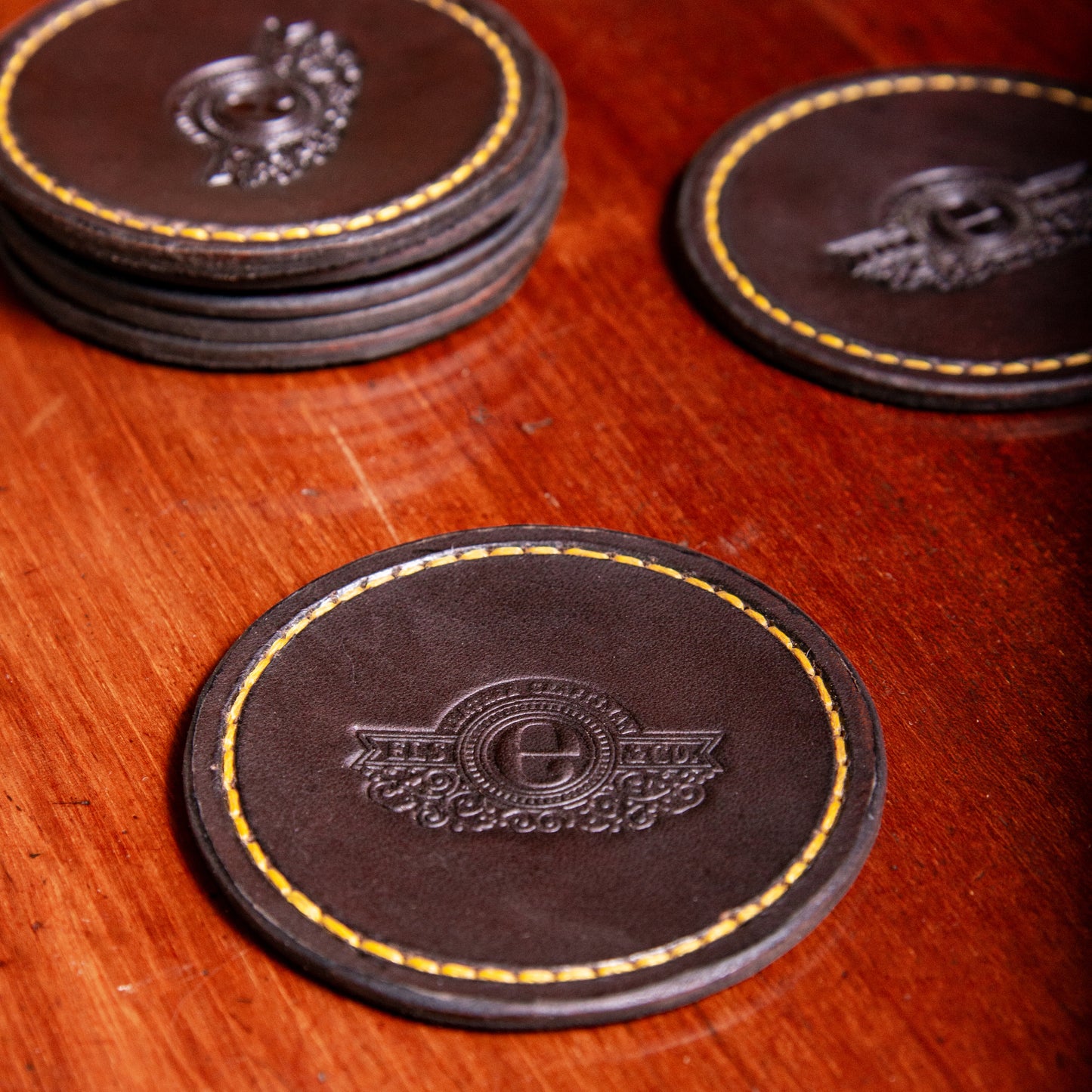 Table piece and protector in leather for the table, South Africa