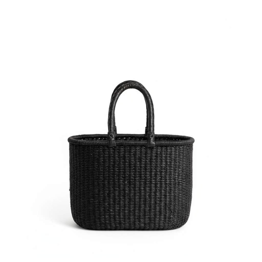 Indkøbskurv. Sort og Fair Trade fra Ghana