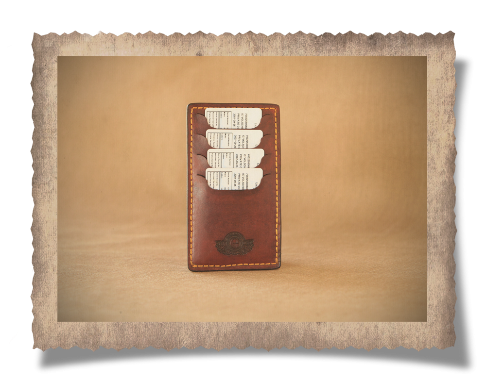 Wallet for eight credit cards in leather from South Africa