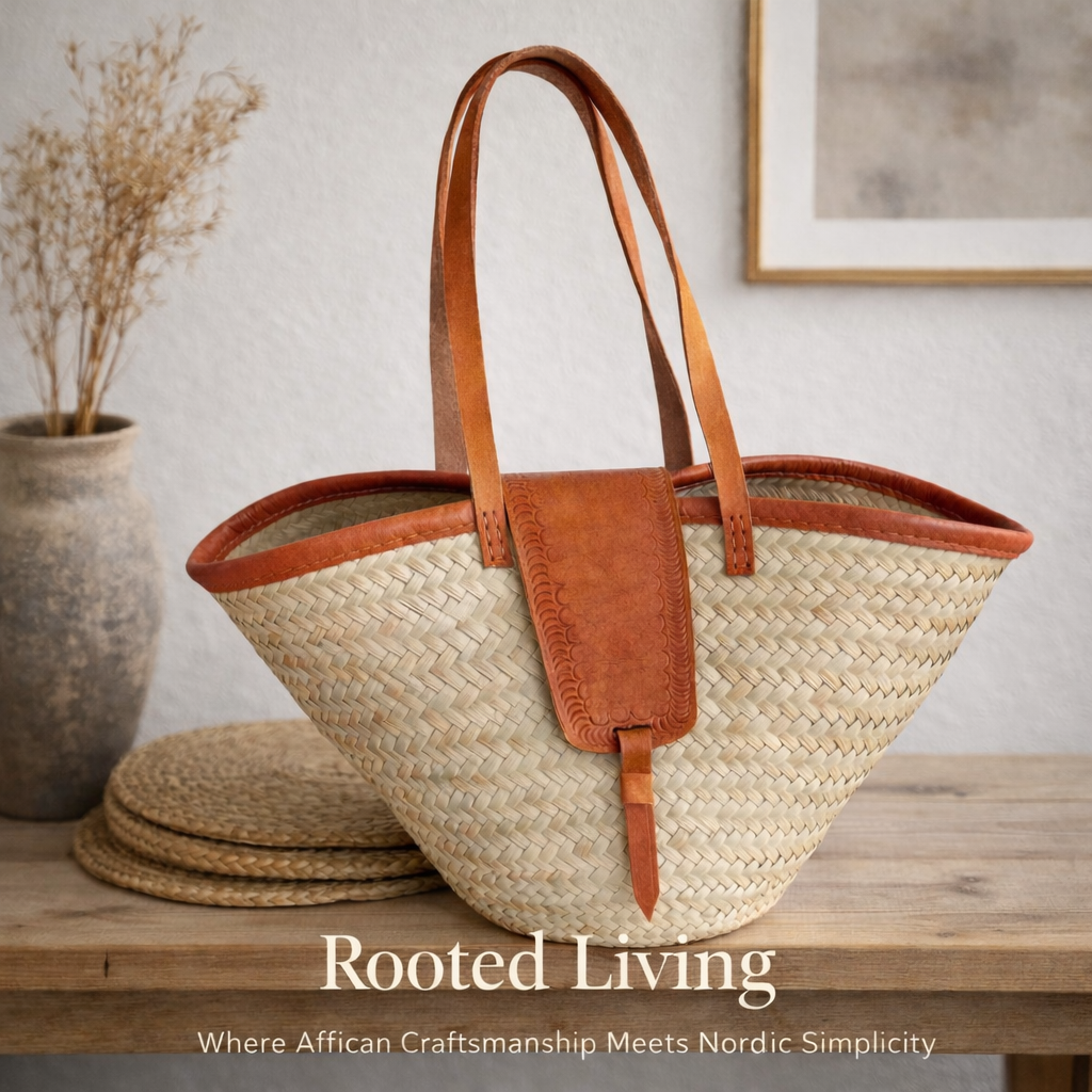 Basket bag in nature, Fair Trade, Ghana