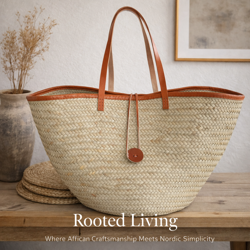 Basket bag in nature, Fair Trade, Ghana