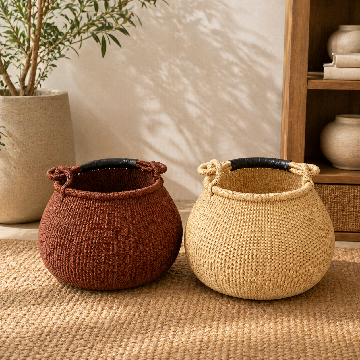 Pot basket, natural
