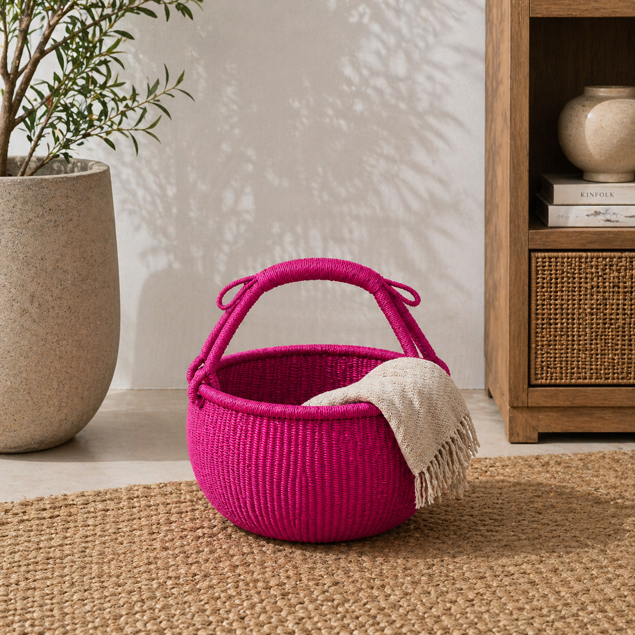 Bolga basket. Pink