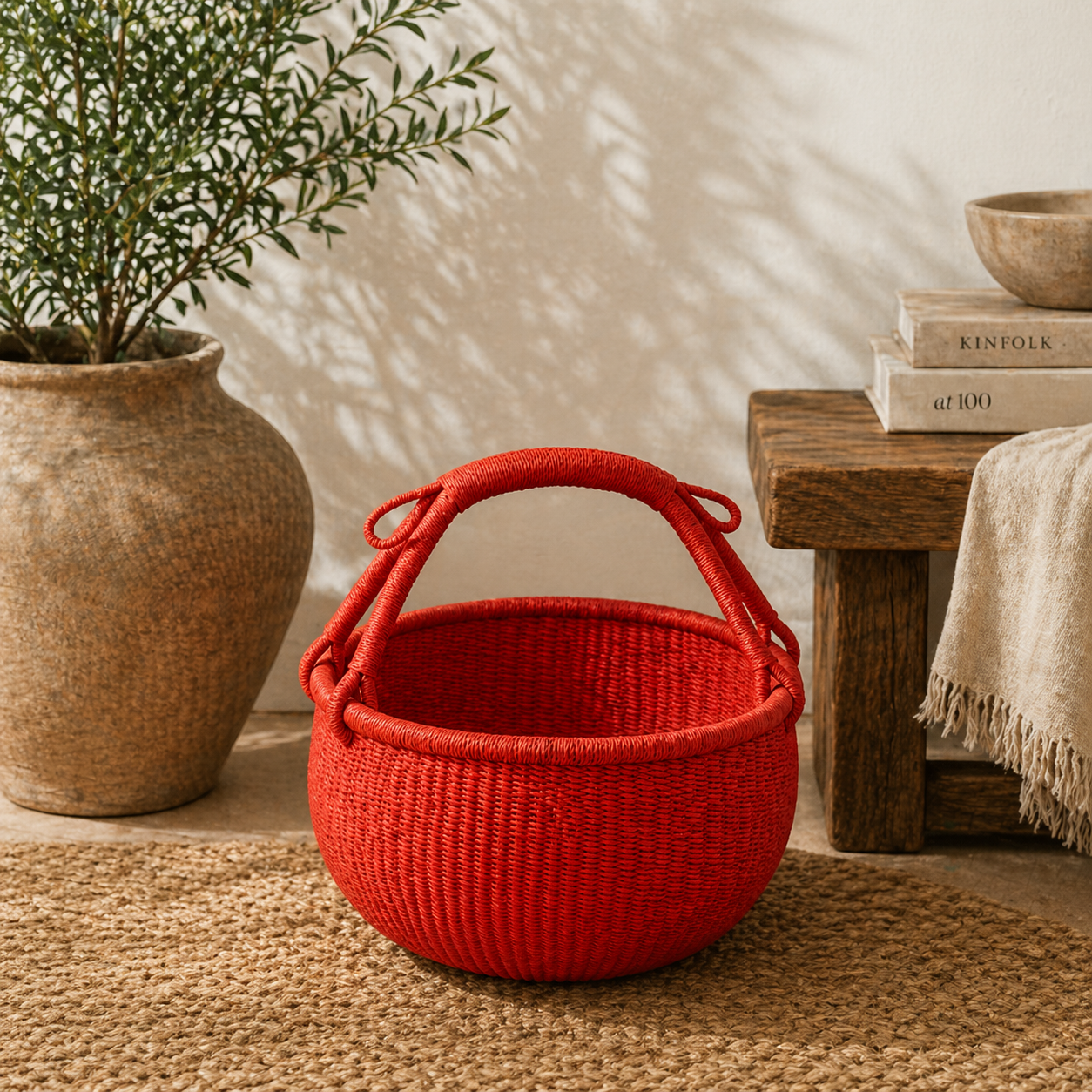 Bolga basket. Red