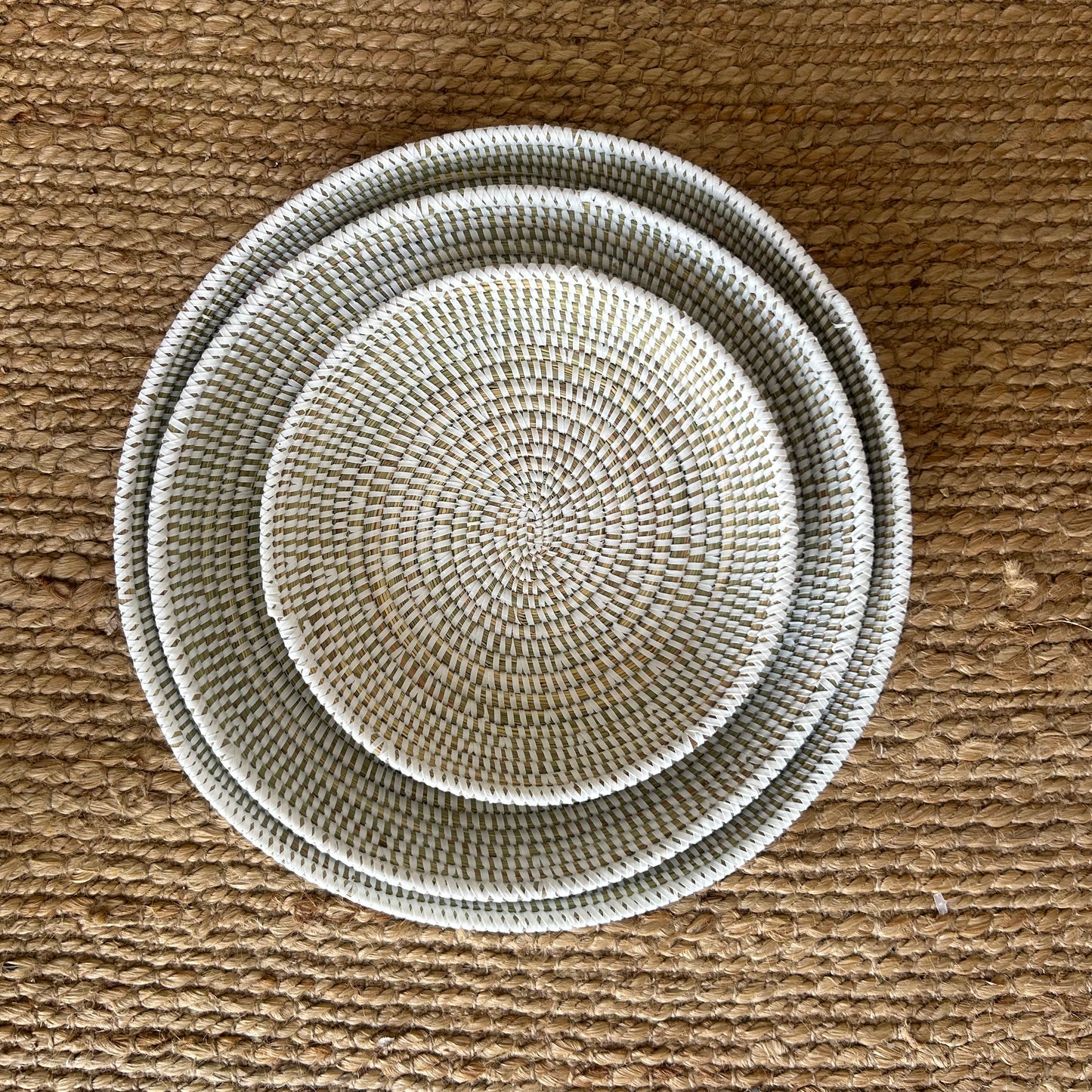 Bread basket / serving tray. White, three sizes. Fair Trade, Senegal.