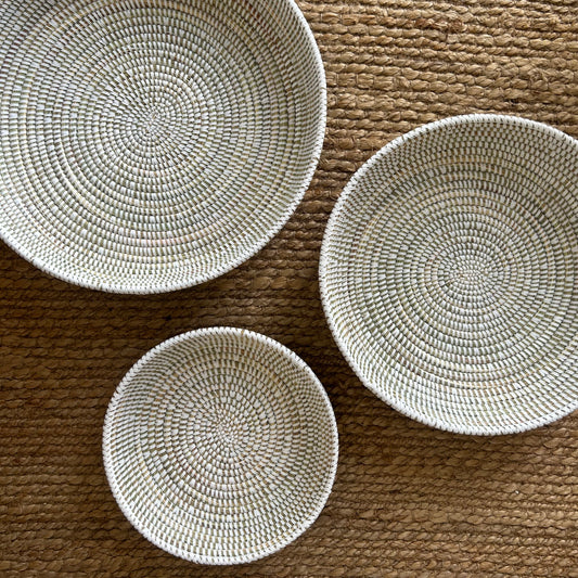Bread basket / serving tray. White, three sizes. Fair Trade, Senegal.