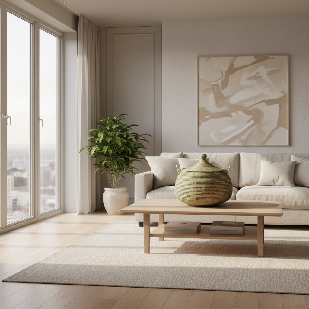 Buttede ball baskets (Ndaa) med låg,army grøn. Fair Trade, Senegal