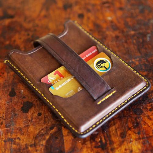 Passport case in leather with room for credit cards, South Africa