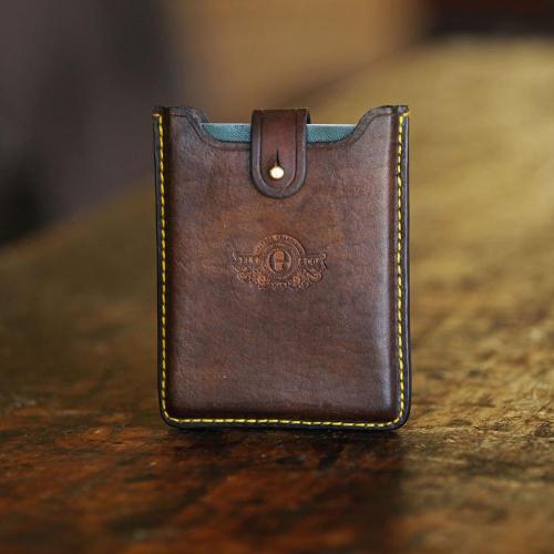 Passport case in leather with room for credit cards, South Africa