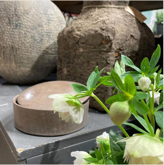 Leather box in grey, two sizes. Fair Trade from Burkina Faso