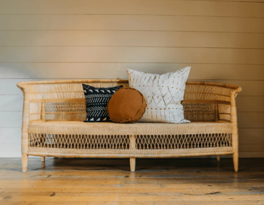 Malawi cane two-seater sofa, handwoven in rattan and bamboo. Sustainable and Fair Trade from MalawiMalawi