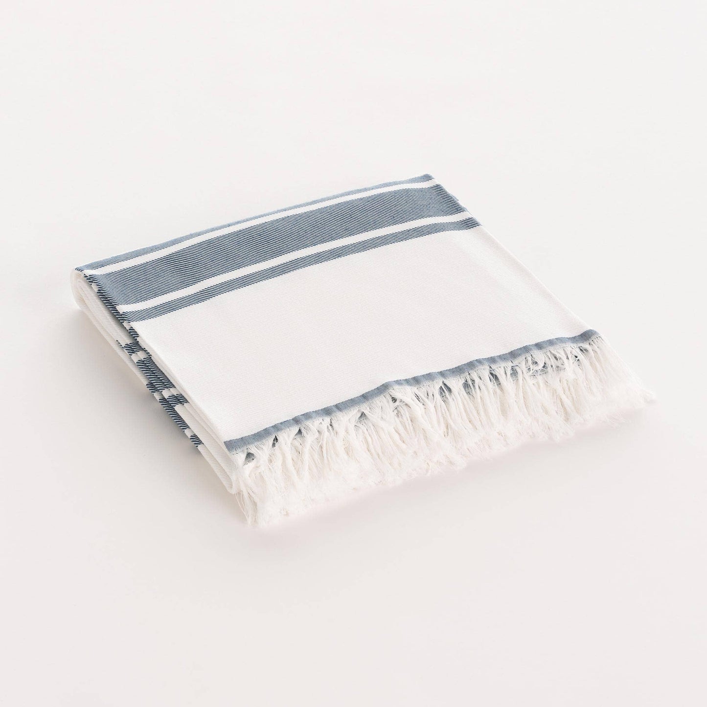 Strandhåndklæde-sarong i bomuld: Blå/hvid, 90x180 cm