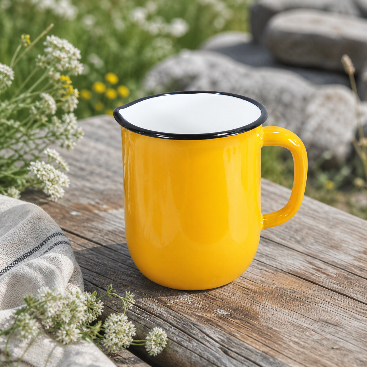 Handmade enamel carafe from Ukraine, Fair Trade for Peace, Mint