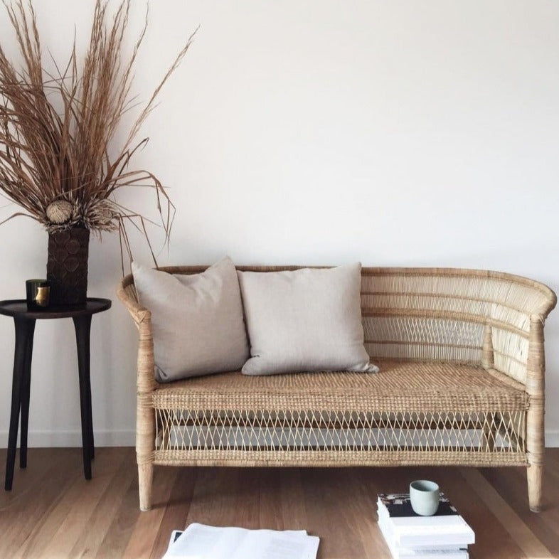 Malawi cane two-seater sofa, handwoven in rattan and bamboo. Sustainable and Fair Trade from MalawiMalawi