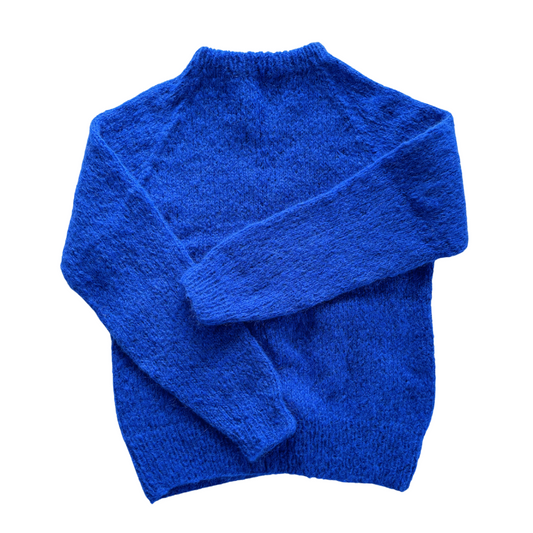 Coffee Beanies, Alpaca wool sweater, Cobalt Blue, Burundi