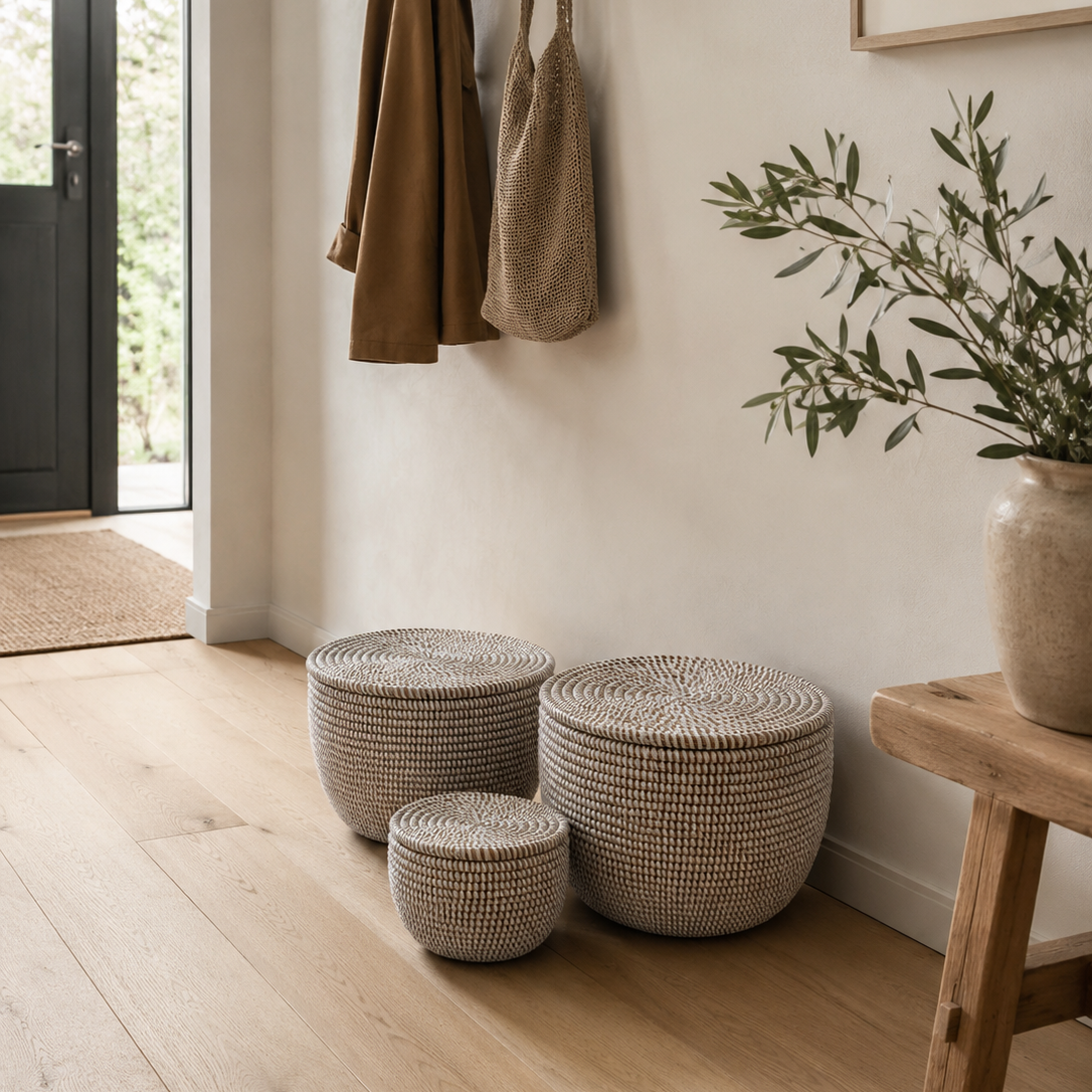 Storage baskets with lid