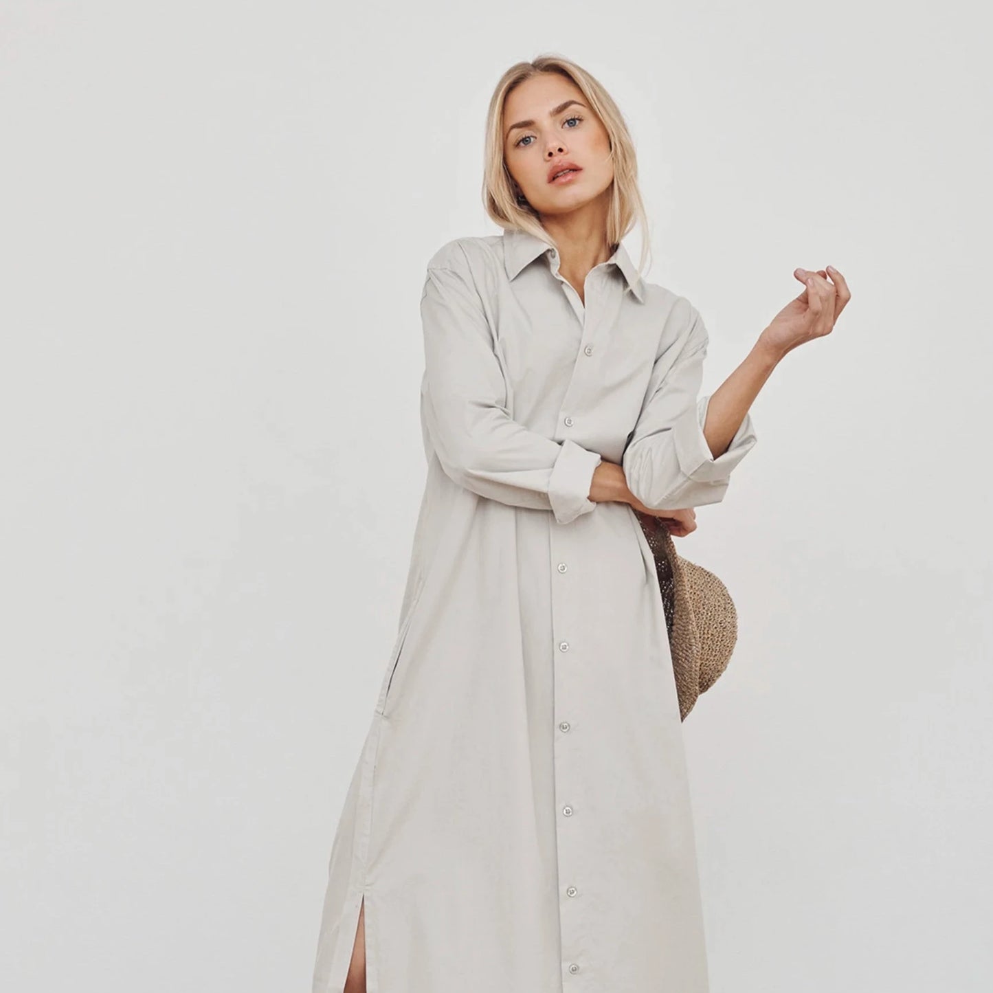 CARE BY ME, Shirt dress, many colors, GOTS certified cotton