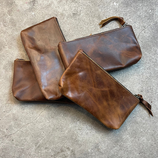 Leather pencil case / cosmetic bag, South Africa