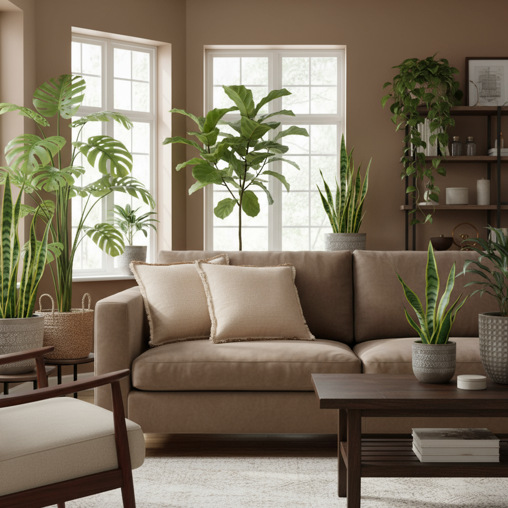 Pakke med 2 pudebetræk: 50x50 cm: Mokka