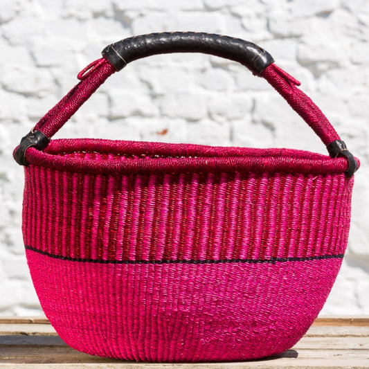 Bolga basket, three sizes. Handwoven in sea grass. Nature and black. Fair Trade and from Ghana