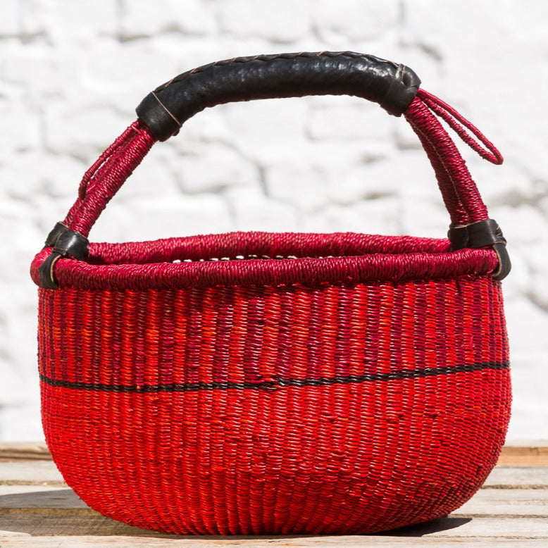 Bolga basket, three sizes. Handwoven in sea grass. Nature and black. Fair Trade and from Ghana