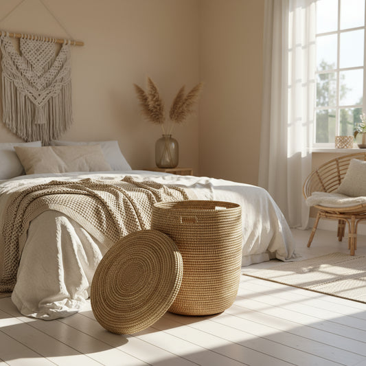 Kurvebord / vasketøjskurv (XL). Fair Trade, Senegal