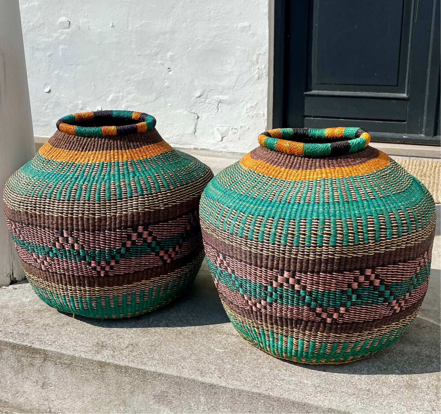 Baskets for decoration, Multicolored, Fair Trade from Ghana