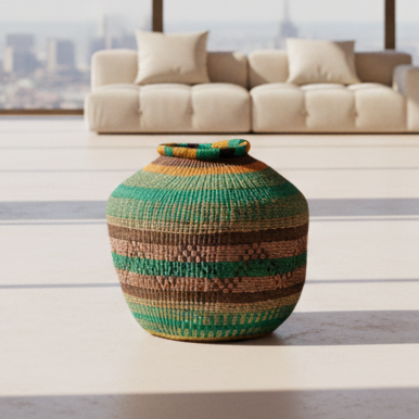 Baskets for decoration, Multicolored, Fair Trade from Ghana