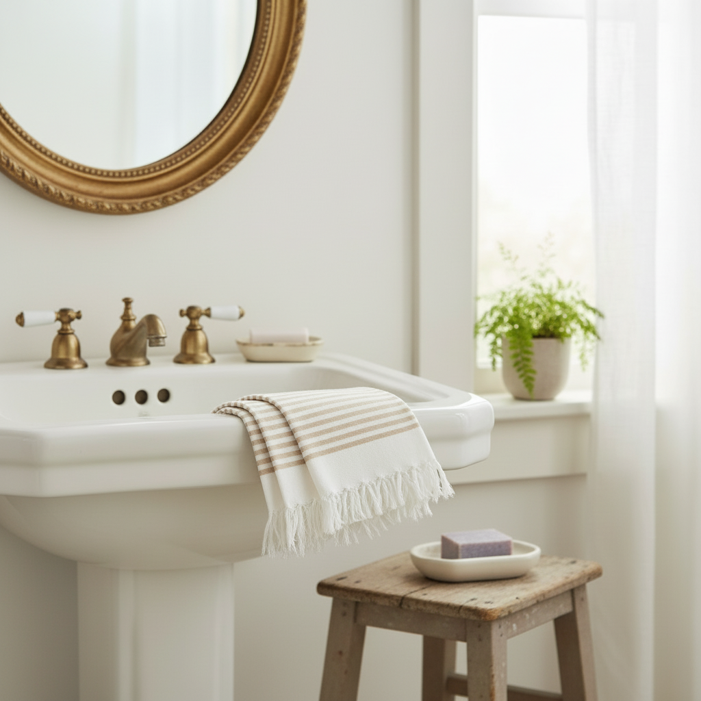 Strandhåndklæde-sarong: Beige / 90x180 cm