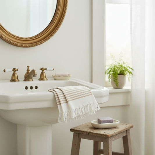 Strandhåndklæde-sarong: Beige / 90x180 cm