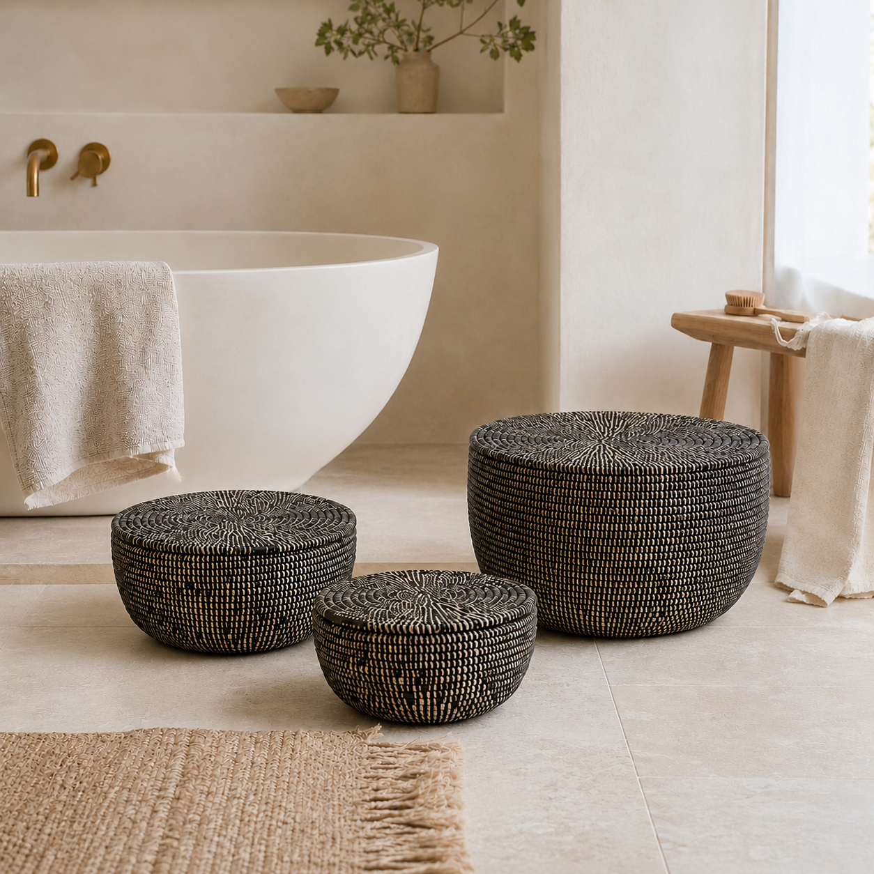 Storage baskets with lid