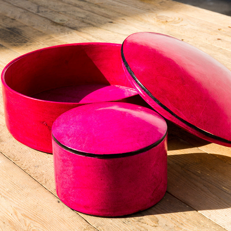 Skindæske i pink, to størrelser. Fair Trade fra Burkina Faso