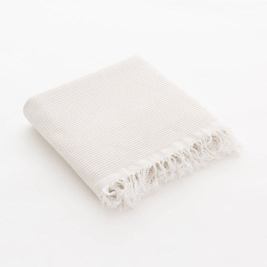 Strandhåndklæde-sarong i bomuld: Hvid / 90x180 cm