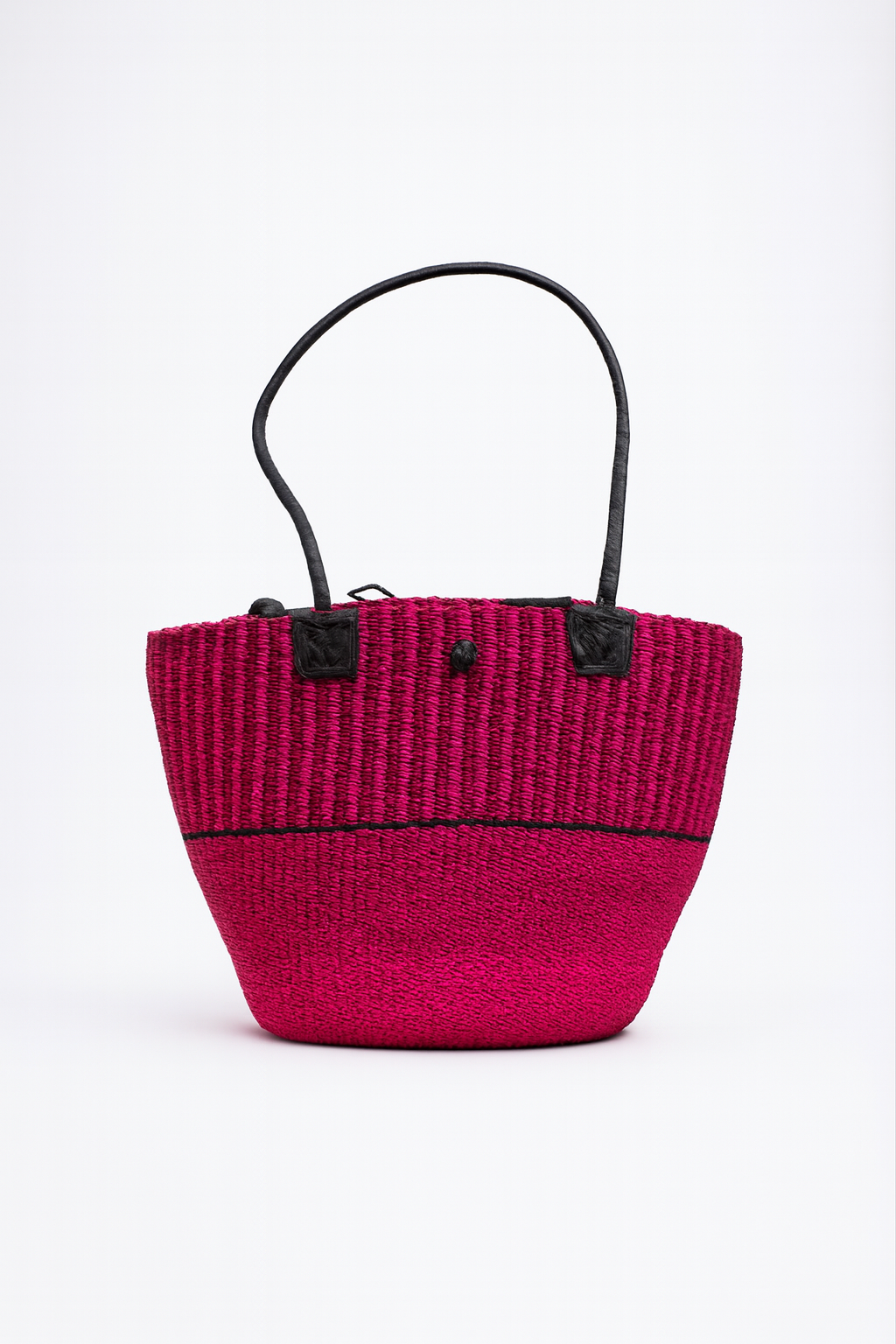 Skuldertaske med læderstrop, pink, Fair Trade, fra Ghana