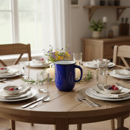 Håndlavet emaljekaraffel fra Ukraine, Fair Trade for Peace: Blå