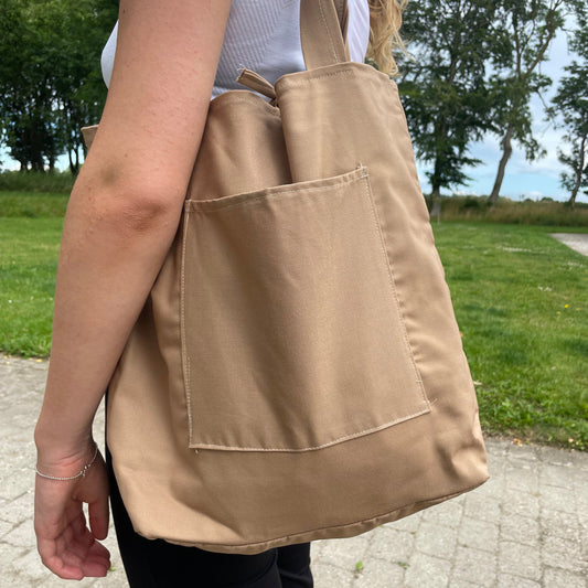 Tote bag in strong canvas, Mocha, Senegal