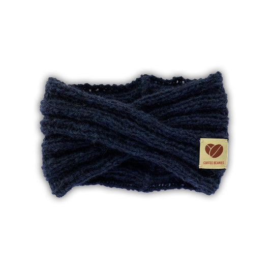 Coffee Beanie, Headband (pandebånd) i uld, blå, Burundi