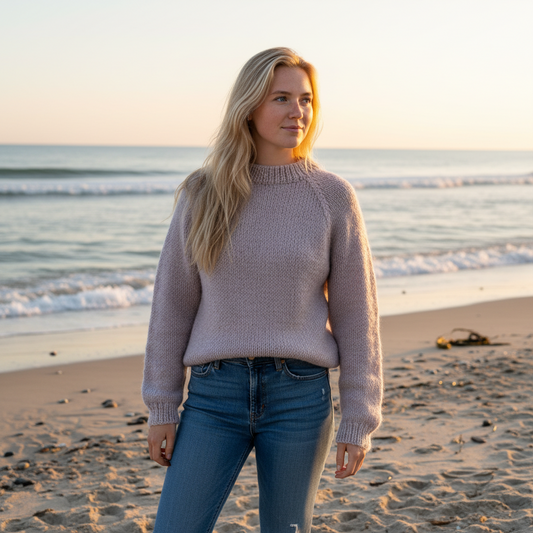 Coffee Beanies, Alpaka uld sweater, pale pink, Burundi