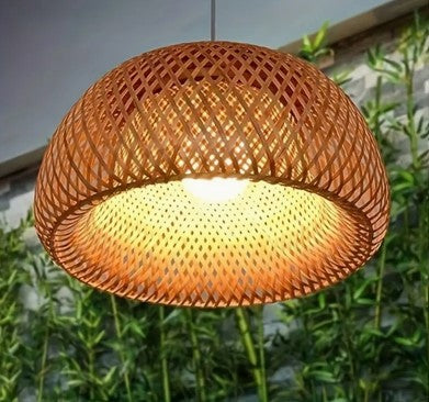 Lampeskærm flettet i bambus. Bæredygtig og Fair Trade fra  Cameroun