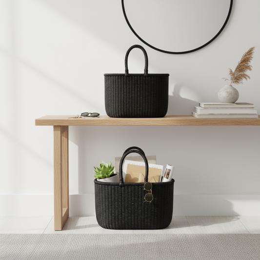 Indkøbskurv. Sort og Fair Trade fra Ghana