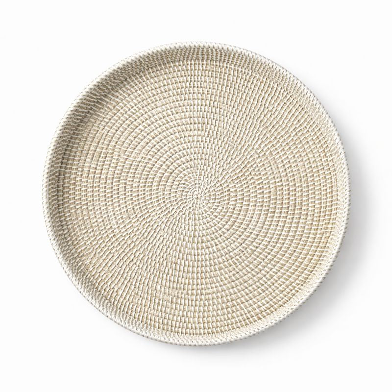 Brødkurv / serveringsbakke. Hvid, tre størrelser. Fair Trade, Senegal.