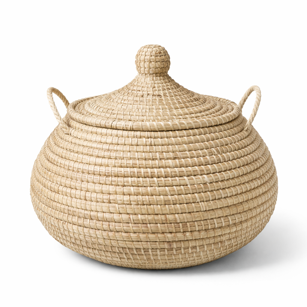 Buttede ball baskets med låg, Organic. Fair Trade, Senegal