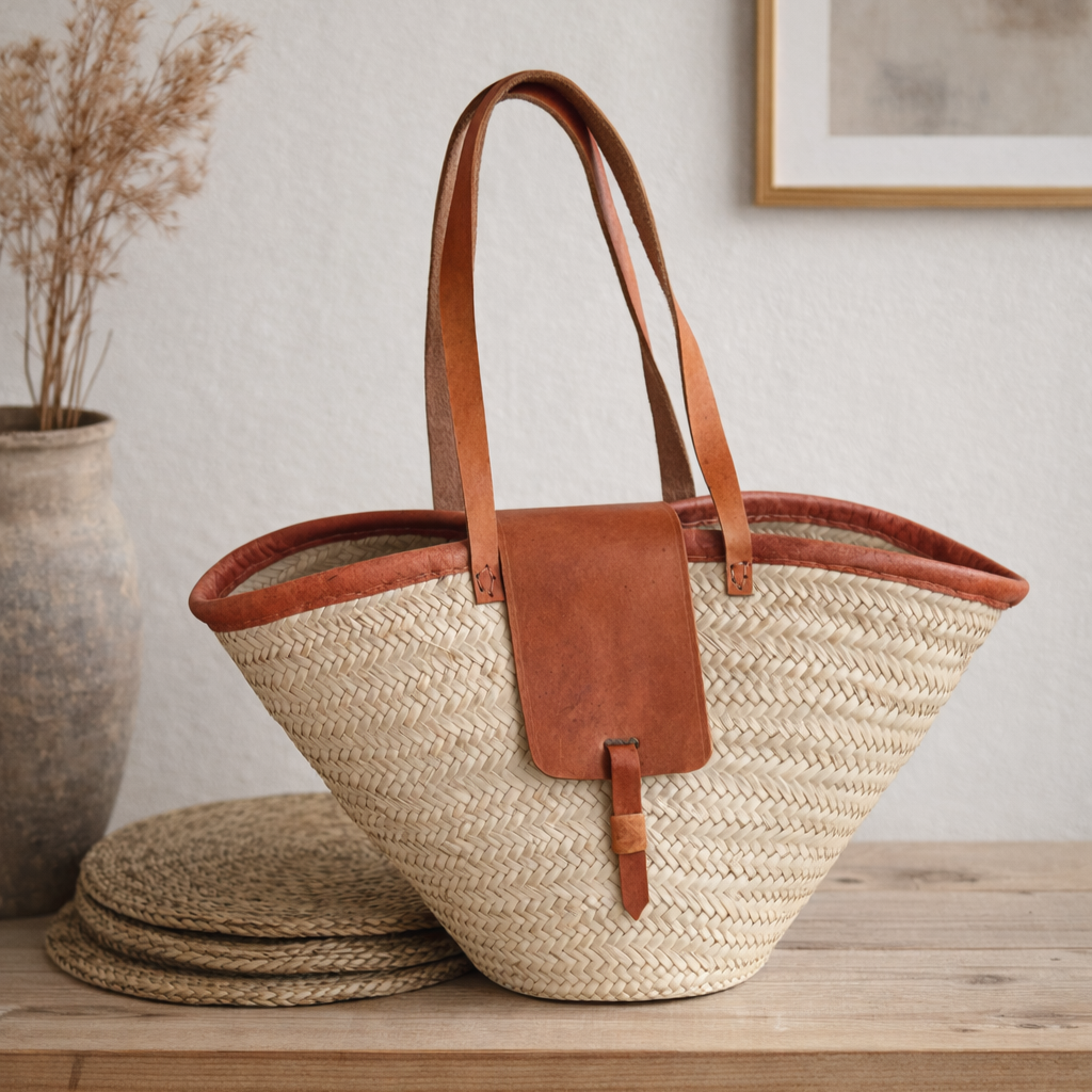 Basket bag in nature, Fair Trade, Ghana