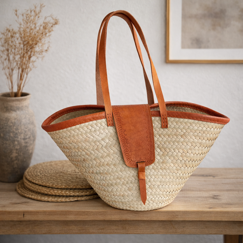 Basket bag in nature, Fair Trade, Ghana