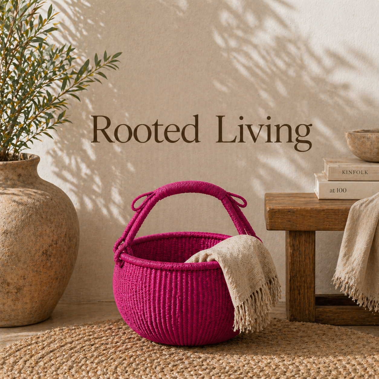 Bolga basket. Pink