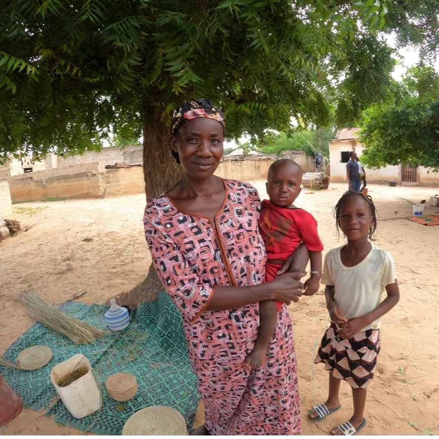 Brødbakke, hvid. Håndvævet. Fair Trade fra Senegal