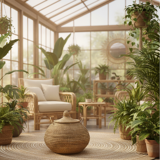 Buttede ball baskets med låg, Organic. Fair Trade, Senegal