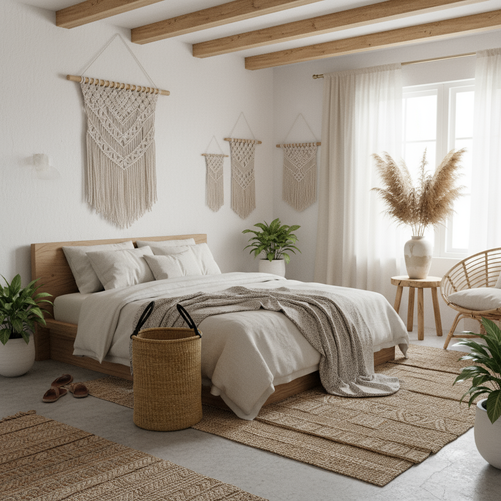 Vasketøjs- el. legetøjskurv, natur med sort skind hank